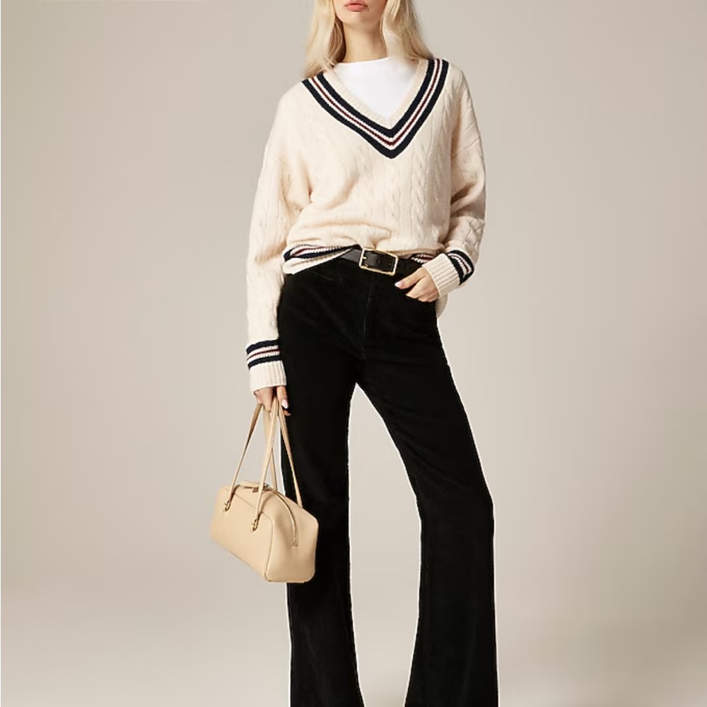 NWT J. Crew Black Corduroy Vintage Flare Pants
